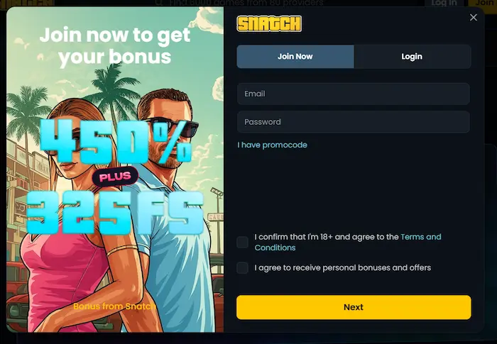 Snatch Casino login
